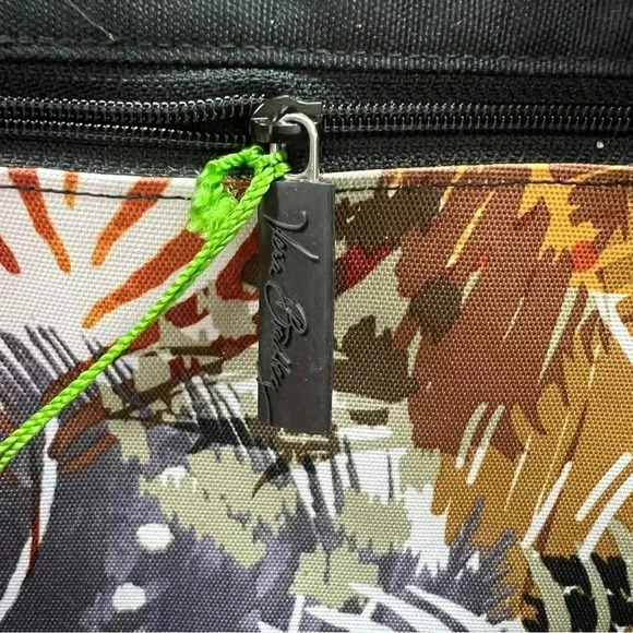 Vera Bradley Lighten Up Bag Painted Feathers Tote Black Zip Print Large Gift - Picture 8 of 8